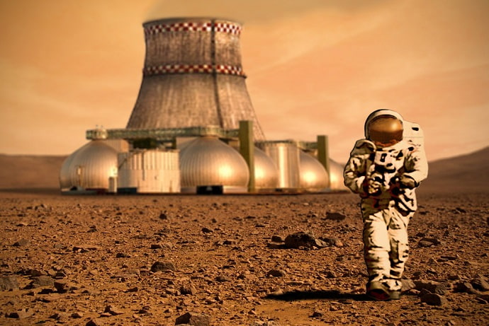 אילוסטרציה של מושבה אנושית במאדים