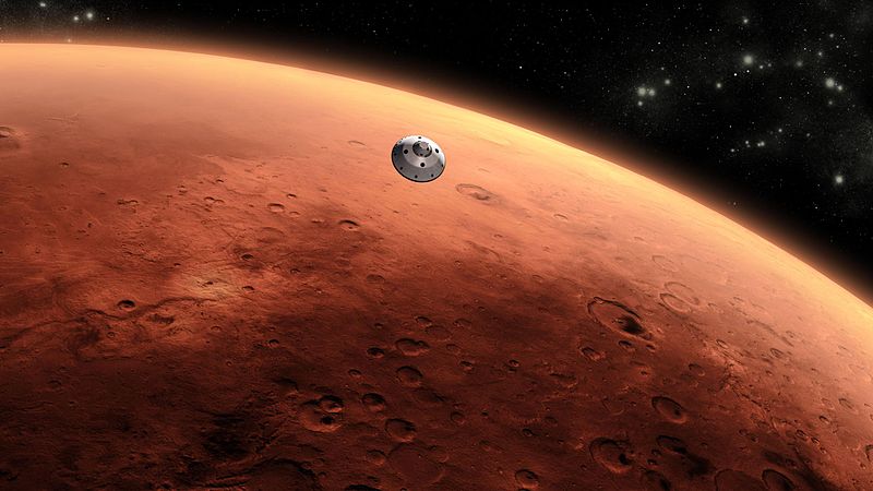 אילוסטרציה של מעבדה רובוטית מתקרבת למאדים | NASA/JPL-Caltech