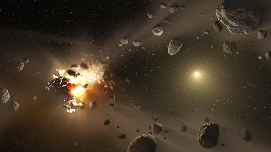 פיצוץ אסטרואיד בחלל | אילוסטרציה: NASA/JPL-Caltech