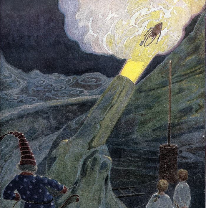 תותח הירח. צייר: הנס בלושק (1915)