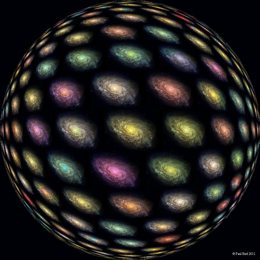 פיזור החומר ביקום, כמו על בלון מתנפח בקצב מאיץ | איור: Drschawrz