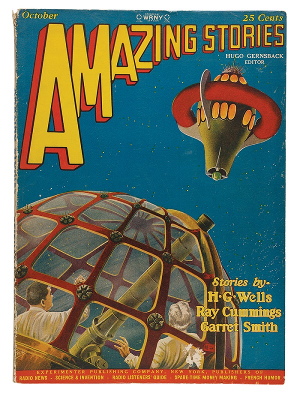כריכת כתב העת, Amazing Stories, בעריכת הוגו גרנסבק שטבע את המושג 