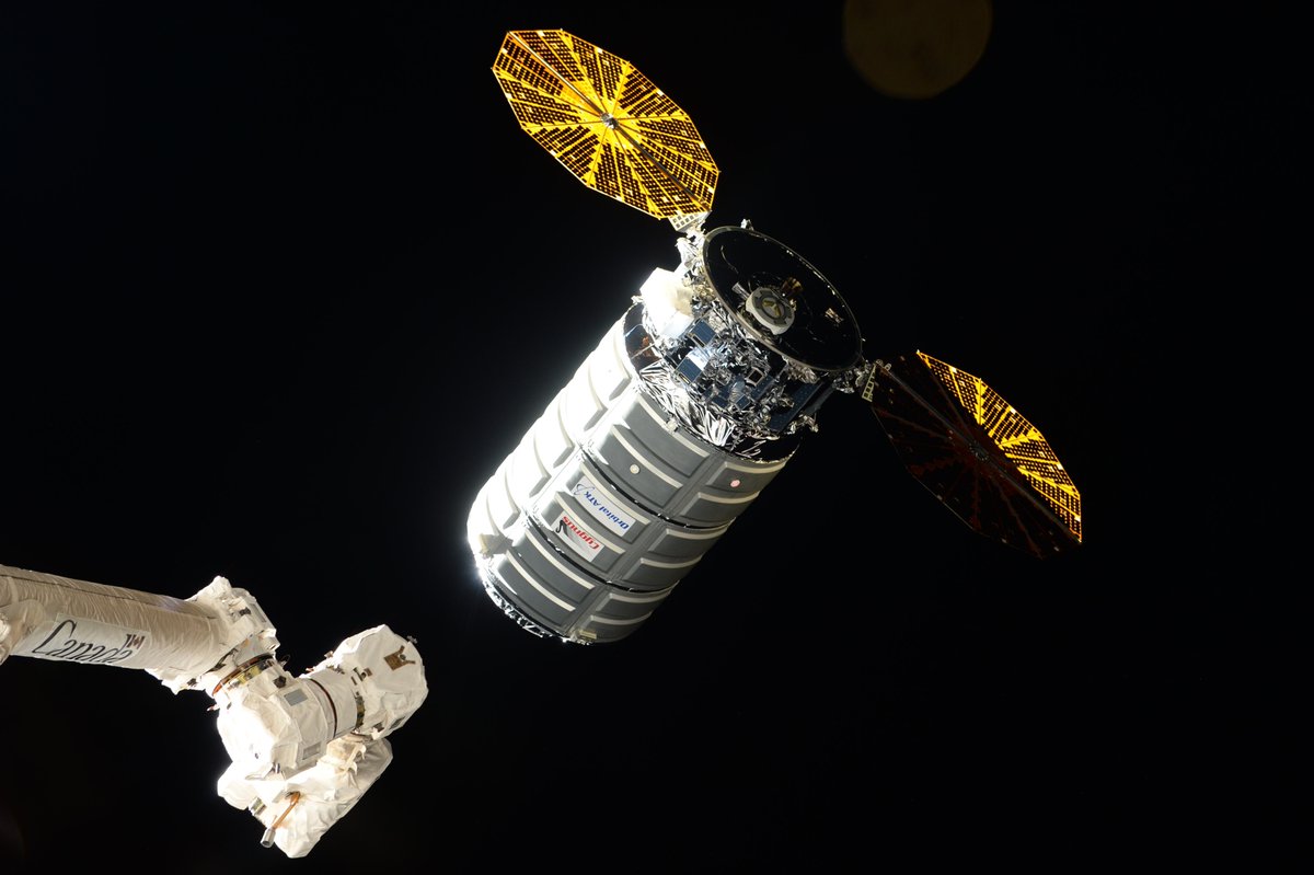 חללית המטען, סיגנוס, הנושאת בין השאר גם את המעבדה של ספייס פארמה, תתחבר ביום שלישי לתחנת החלל הבינלאומית | צילום: NASA/ESA
