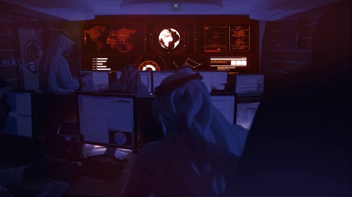 מרכז בקרת המשימה במרכז החלל מוחמד בין ראשיד בדובאי, מתוך סרטון התדמית.