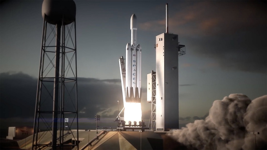 שיגור ה- Falcon Heavy | הדמיה: SpaceX