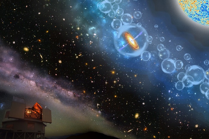 טלסקופ המתבונן הרחק ולכן אחורנית אל ראשית היקום| Robin Dienel/Carnegie Institution for Science