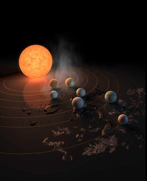 איור של מערכת השמש שעיטר את שער כתב העת Nature שראה אור היום | איור: NASA
