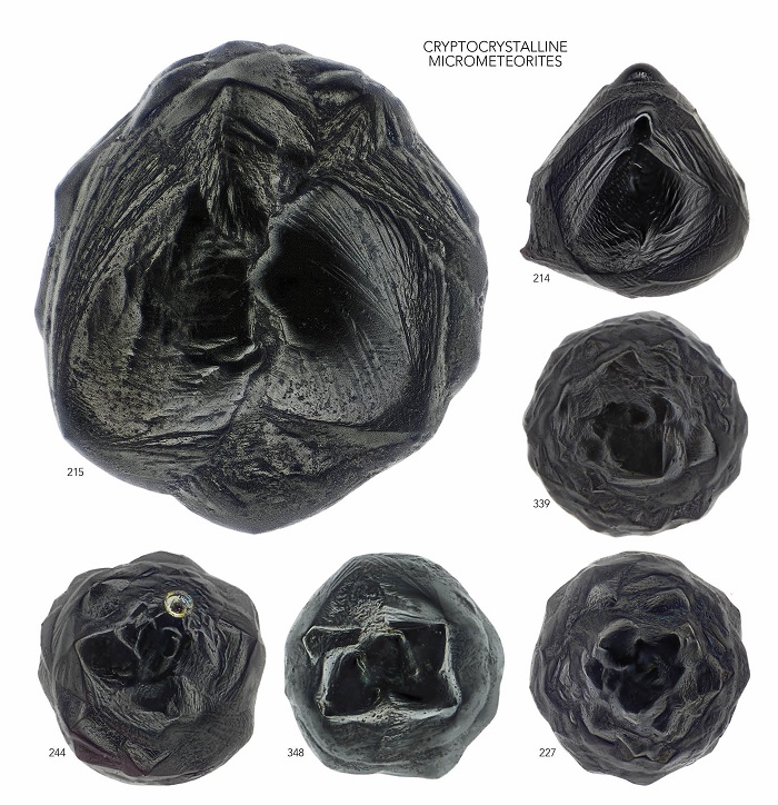 סדרה של מיקרו-מטאוריטים מסוג "גבישים סמויים" (Cryptocrystalline) 
