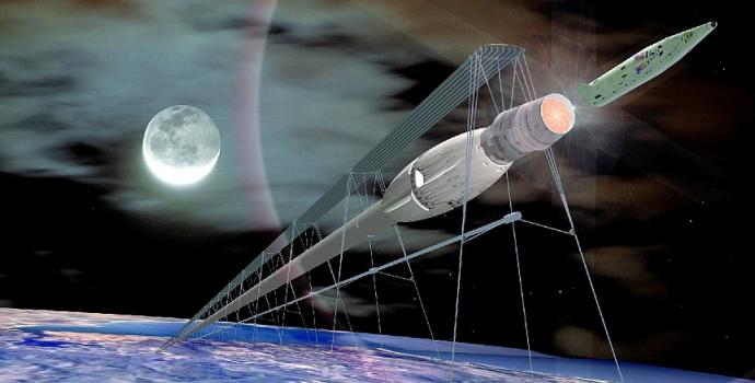 חללית מאוישת המשוגרת ממנהרה בה שורר ריק – ומואצת למהירות בריחה מכדור הארץ באמצעות ריחוף מגנטי