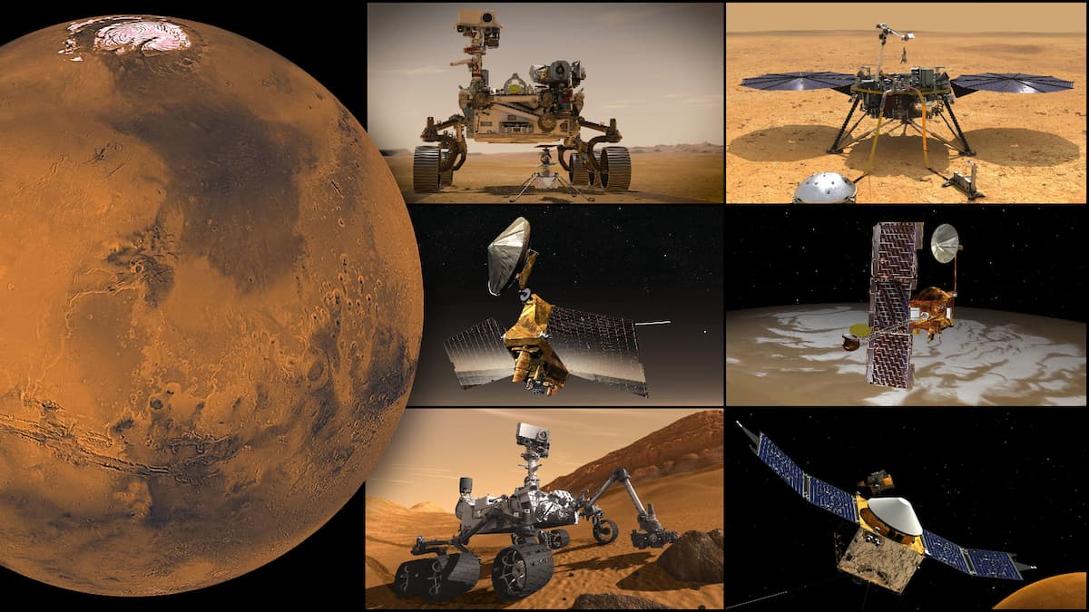 צי הרובוטים של נאס"א על מאדים. קרדיט: NASA
