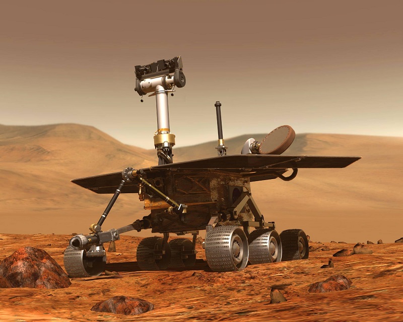 הדמיה של הרובר אופורטוניטי על אדמת מאדים | קרדיט: נאס"א