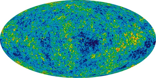 קרינת הרקע הקוסמית של כל היקום הנצפה | הדמיה: NASA/WMAP קרינת הרקע הקוסמית של כל היקום הנצפה | הדמיה: NASA/WMAP