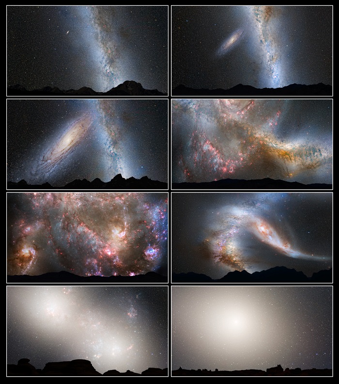 משביל החלב (Milky Way) ואנדרומדה ועד לאיחוד: "מילקומדה" | NASA/ESA/Z. Levay&R. Van der Marel/T. Hallas&A.Mellinger  