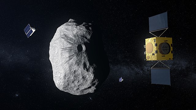 הדמיית אמן של הגשושית הרה מתקרבת לאסטרואיד ה"פצוע" דימורפוס. קרדיט: ESA