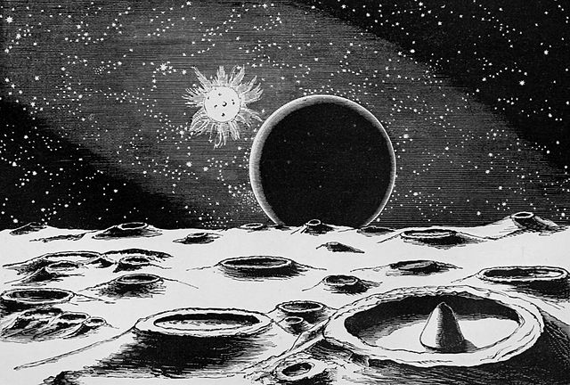 כיצד דמיינו אנשים את פני השטח של הירח בסוף המאה ה- 19 | צייר לא ידוע