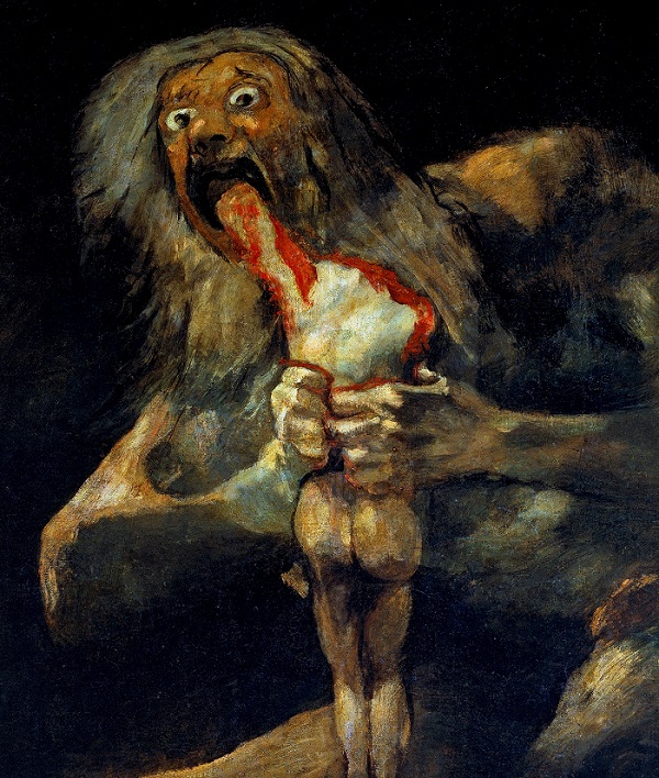 בציורו של גויה (1819-1823), סטורן אוכל את אחד מבניו הטיטאנים