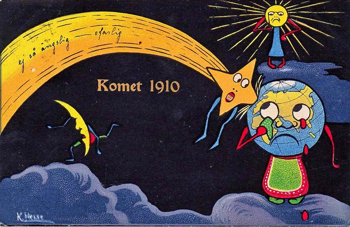 גלויה שבדית משנת 1910, רגע לפני השמדת האנושות | צילום גלויה: Flckr wackystuff