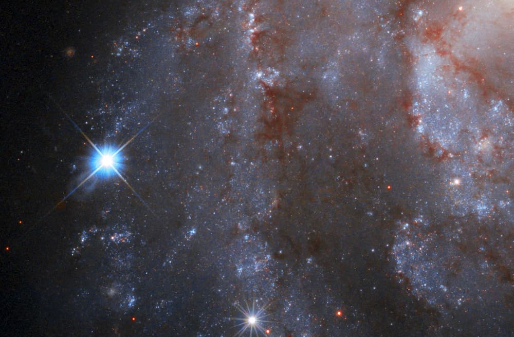 הסופרנובה בשולי הגלקסיה NGC 2525. קרדיט: ESA/Hubble/NASA/A. Riess/SH0ES team/Mahdi Zamani