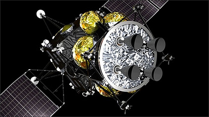 הדמיית אמן של ה-MMX בחלל. קרדיט: JAXA הדמיית אמן של ה-MMX בחלל. קרדיט: JAXA
