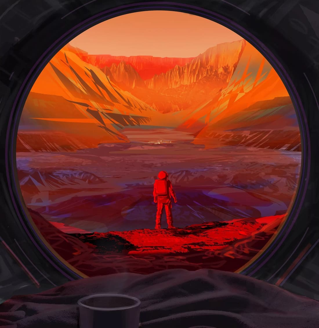 חדר בריחה במאדים. איור: NASA/JPL-Caltech חדר בריחה במאדים