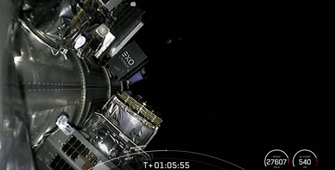 הפלטת NSLSat-2 למסלול. קרדיט: SpaceX הפלטת NSLSat-2 למסלול. קרדיט: SpaceX