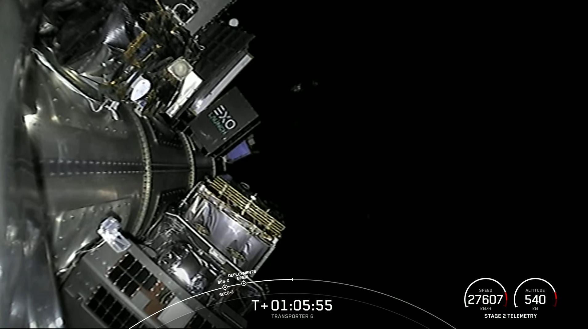 הפלטת NSLSat-2 למסלול. קרדיט: SpaceX