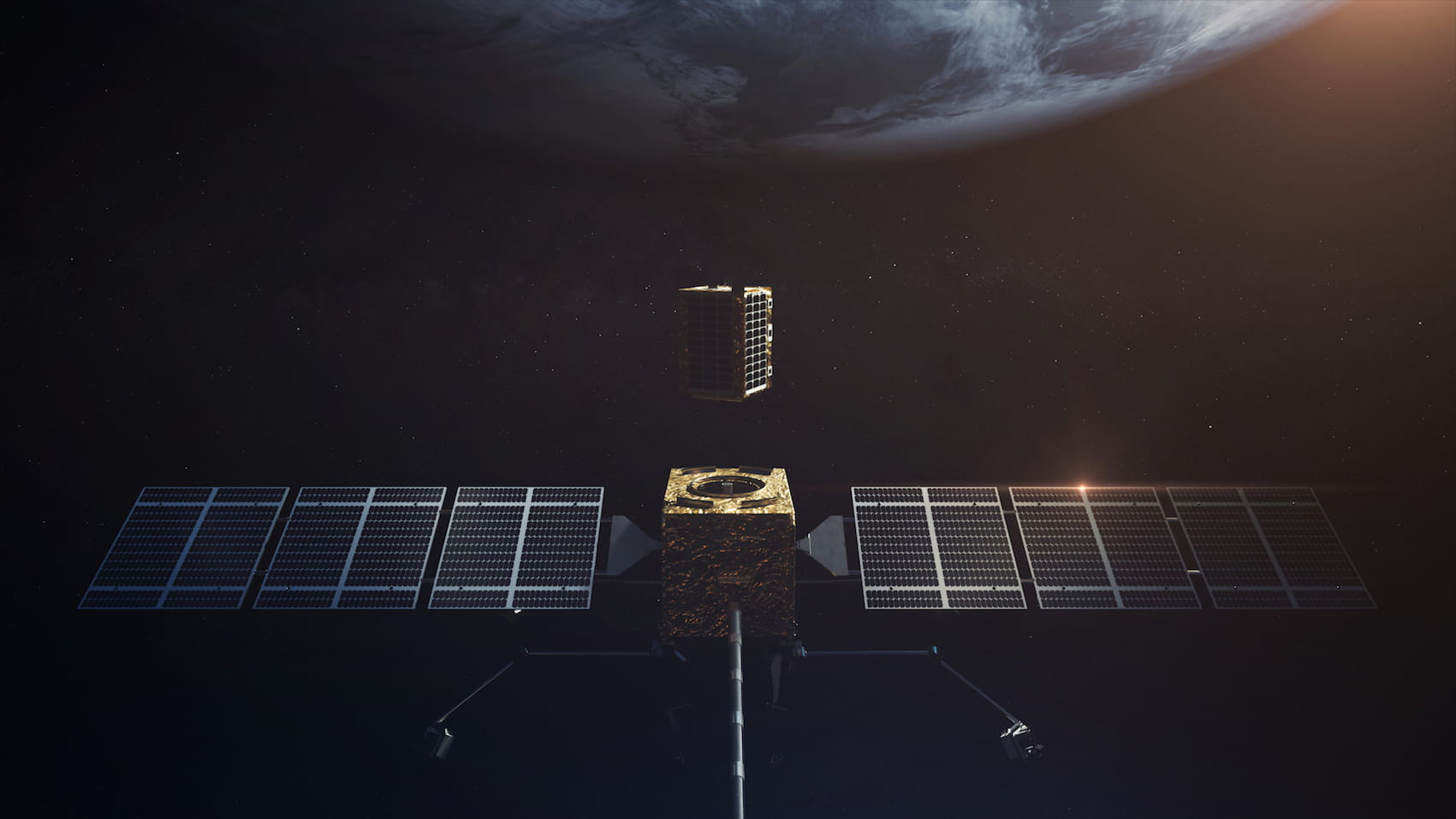 לוויין LEXI של אסטרוסקייל מתקרב ל"תחנת דלק" של אורביט פאב. קרדיט: אסטרוסקייל