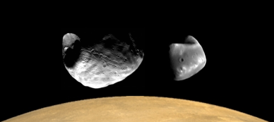 הדמיה של פובוס ודימוס מעל מאדים