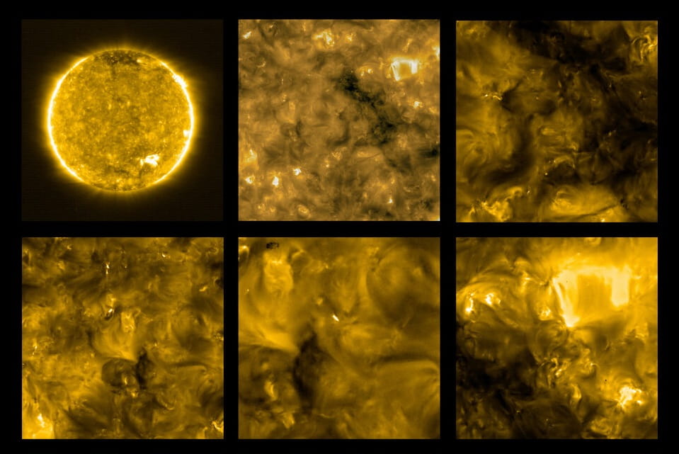 תמונות הקלוז אפ הראשונות של השמש. קרדיט: Solar Orbiter/EUI Team/ESA & NASA; CSL, IAS, MPS, PMOD/WRC, ROB, UCL/MSSL