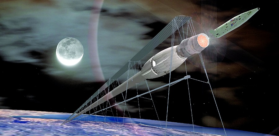 חללית מאוישת המשוגרת ממנהרה בה שורר ריק – ומואצת למהירות בריחה מכדור הארץ באמצעות ריחוף מגנטי | איור: NASA 