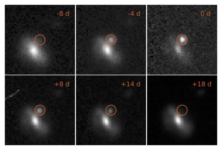 אחד הפיצוצים, בגלקסיה הרחוקה 4 מיליארד שנות אור מאתנו | M. Pursiainen / University of Southampton