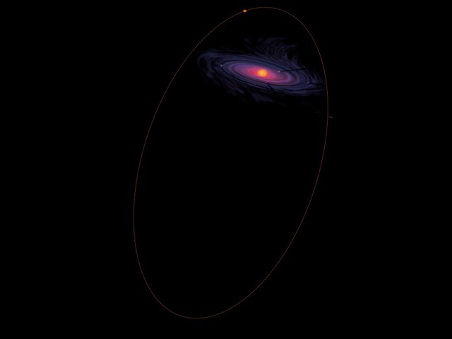 הדמיית המסלול של 19 האסטרואידים לעומת הדיסקה הקדם-פלנטרית של מערכת השמש לפני 4.5 מיליארד שנה. קרדיט: NASA, CNRS