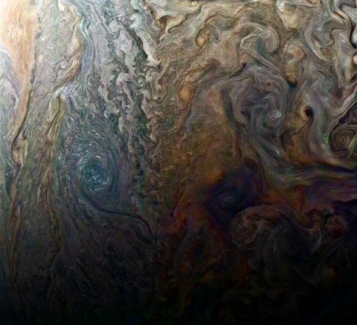 כוכב הלכת צדק, כפי שצולם על ידי החללית ג'ונו | NASA/JPL-Caltech/SwRI/MSSS/Gabriel Fiset