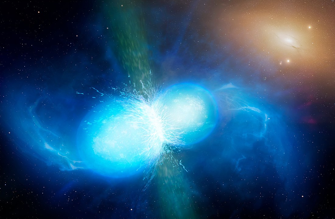 שני כוכבי ניוטרונים זעירים אך מאוד דחוסים מתמזגים בפיצוץ גדול