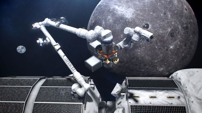 קנדה מושיטה יד: הדמיית אמן של ה-Canadarm3 בפעולה. קנדה נחשבת למעצמת חלל בתחום הרובוטיקה. קרדיט: Canadian Space Agency