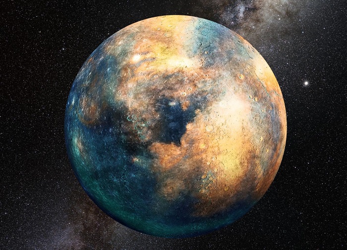 הדמיית כוכב הלכת, שאם יוכח קיומו הוא ככל הנראה יוגדר ככוכב לכת ננסי בגלל מסלולו הזוויתי ביחס למישור המילקה | Heather Roper/LPL