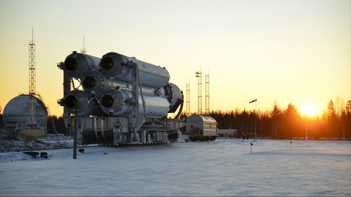 האנגרה-5 יוצא לטיול בוקר חורפי. קרדיט: Roscosmos/Ministry of Defence of the Russian Federation האנגרה-5 יוצא לטיול בוקר חורפי.
