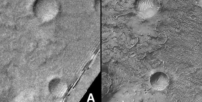 צילומים קודמים של המכתש Airy-0. קרדיט: NASA/JPL/MSSS