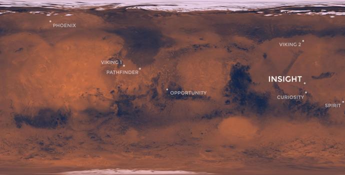 الموقع الذي ستهبط فيه انسايت غداً. حقوق الصورة: NASA الموقع الذي ستهبط فيه انسايت غداً. حقوق الصورة: NASA