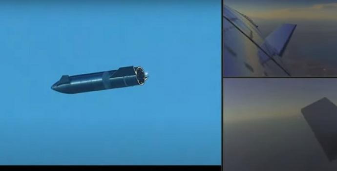 הסטארשיפ מתהפכת בהצלחה. קרדיט: SpaceX