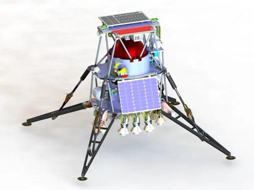 Engineering model of the Beresheet 2 landing craft. Photo: Courtesy of SpaceIL