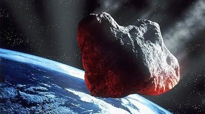 הדמיית אמן של אסטרואיד פוגע בכדור הארץ. קרדיט: ESA